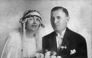 Dziadkowie Dybczyscy w dniu lubu (1926